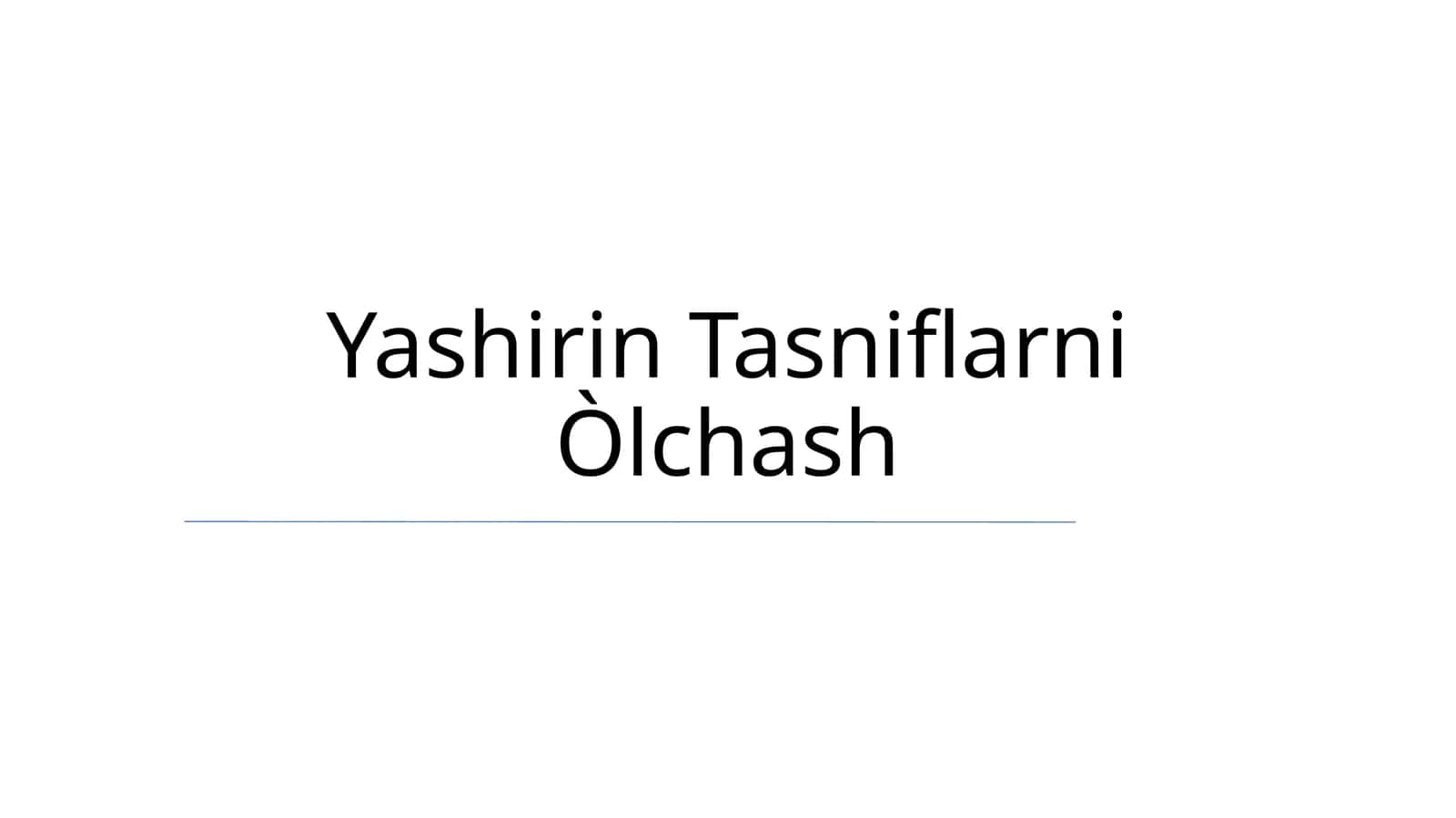 Yashirin Tasniflarni Òlchash 1