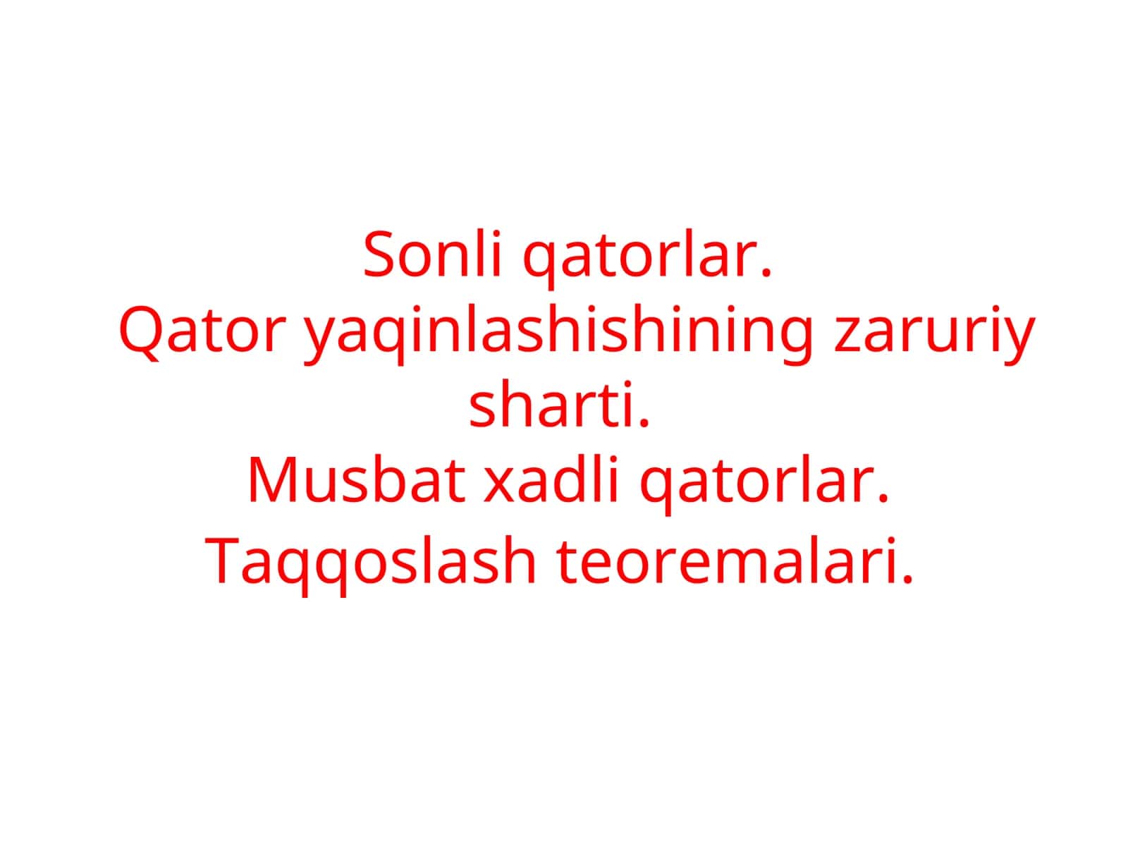 Sonli qatorlar 1