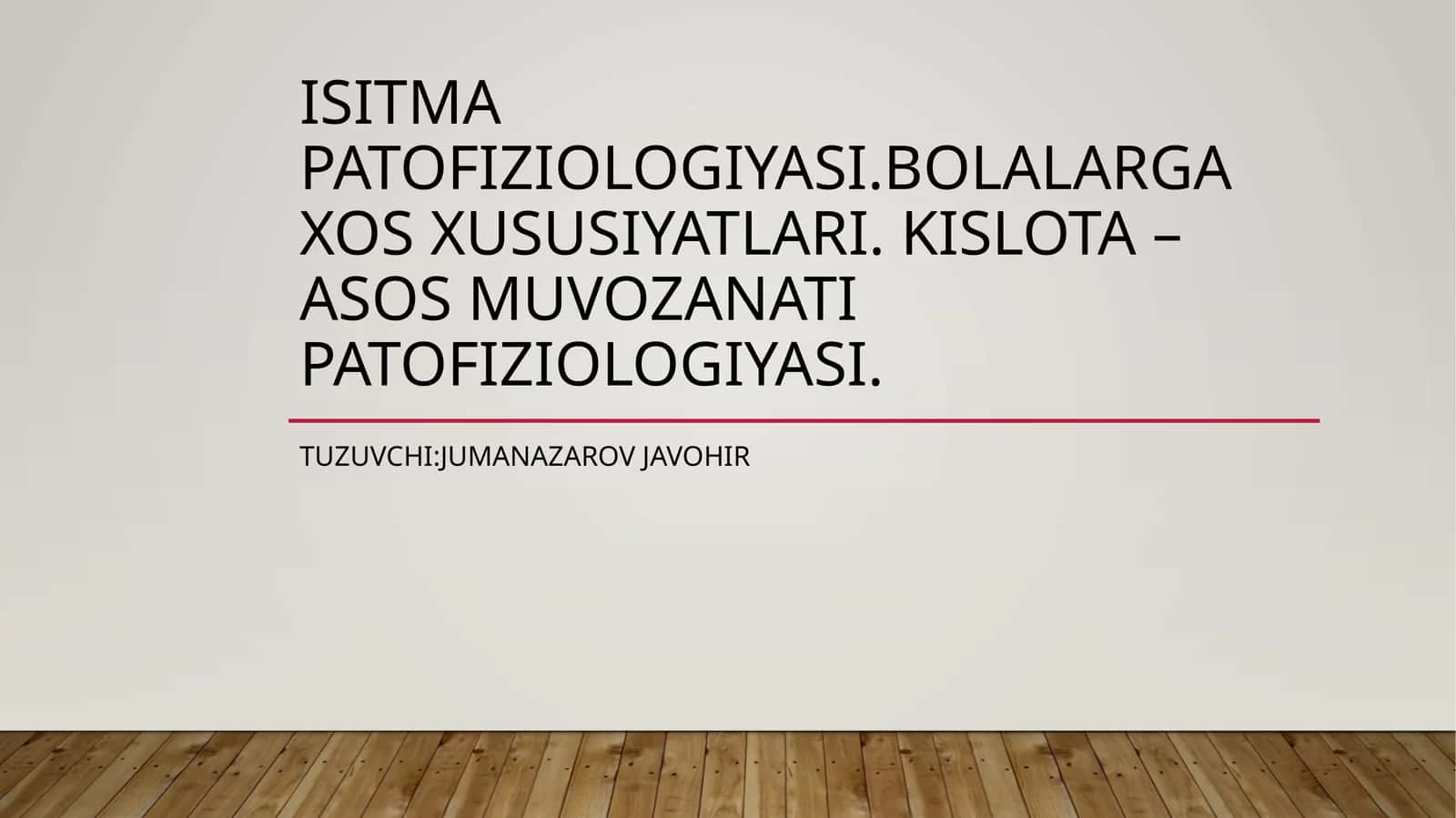 Isitma patofiziologiyasi 1