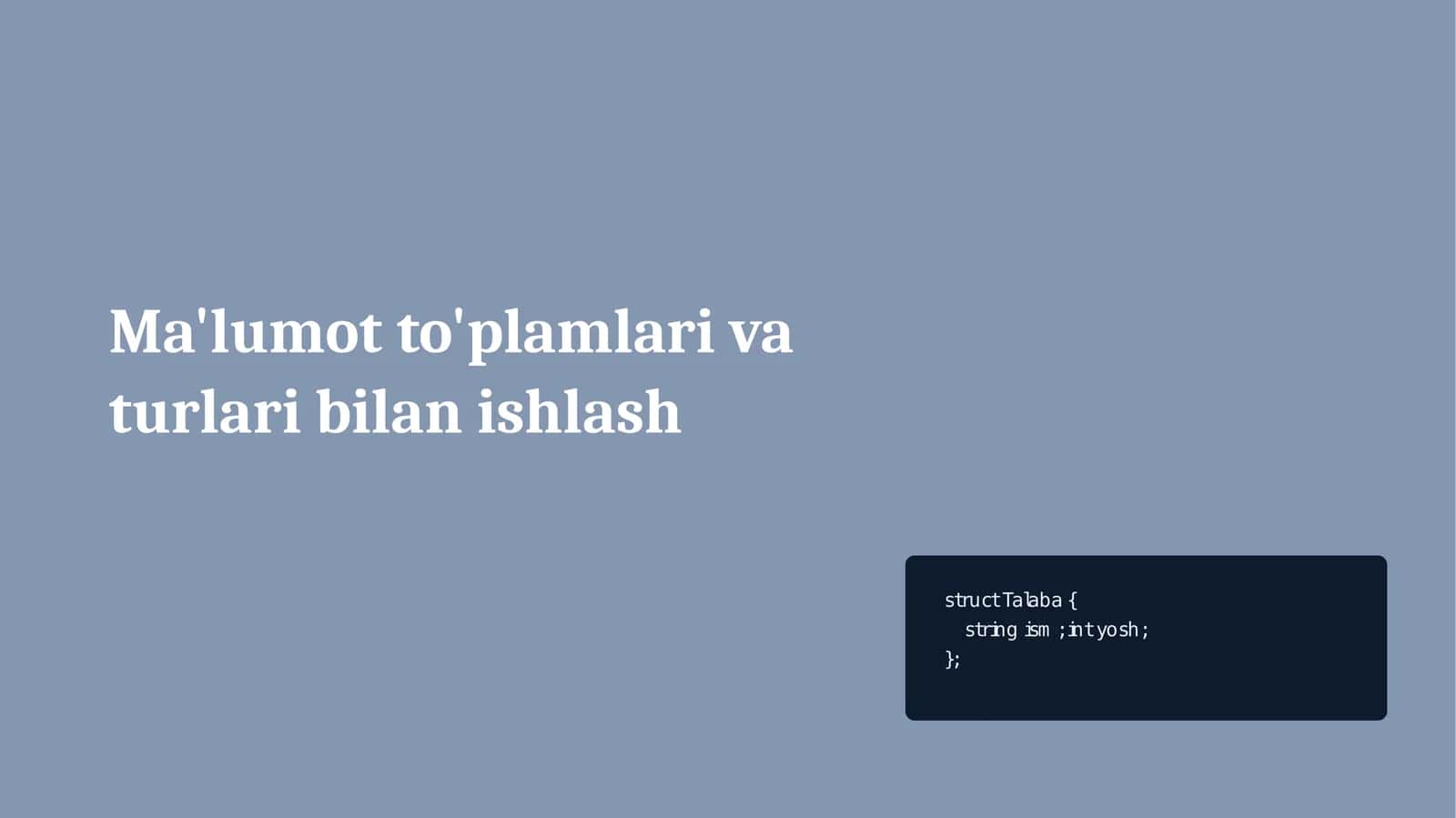 Ma'lumot turlari 1