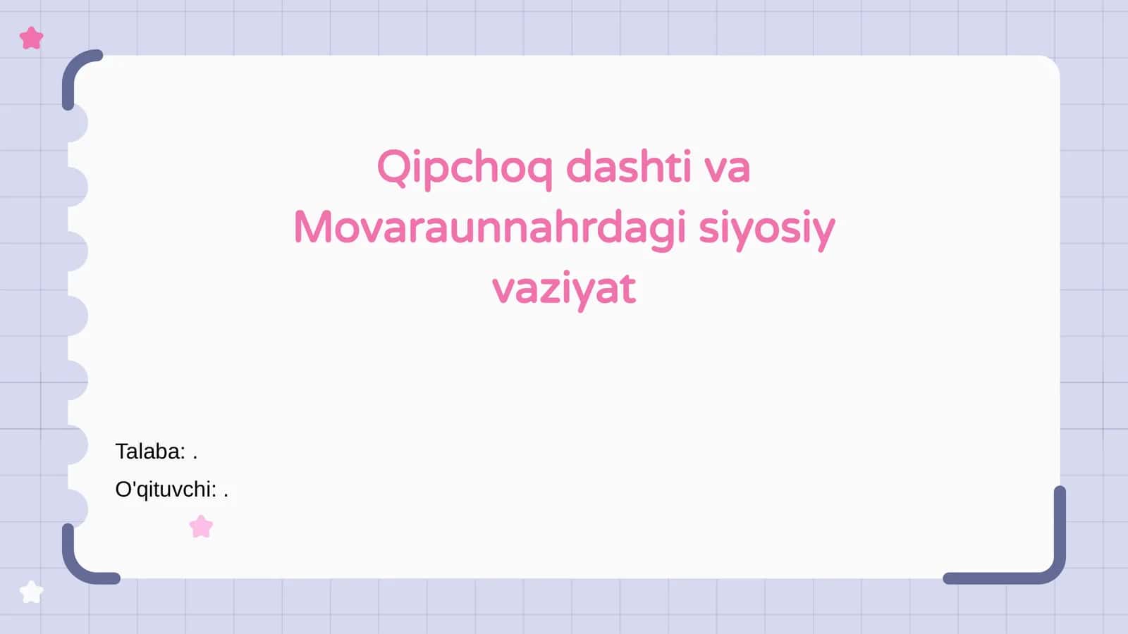 Qipchoq dashti va Movaraunnahrdagi siyosiy vaziyat 1