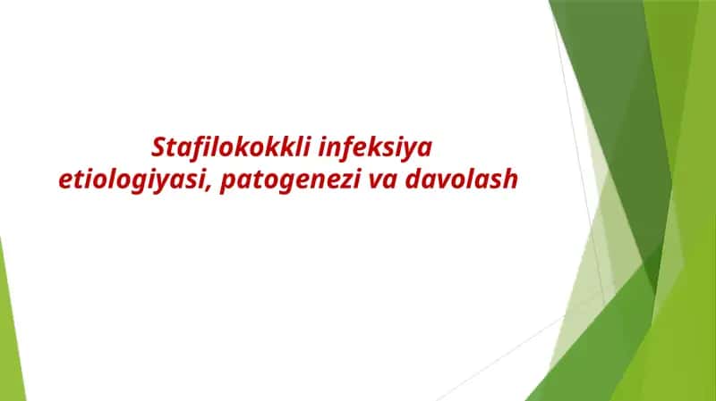 Stafilokokkli infeksiya etiologiyasi, patogenezi va davolash 1
