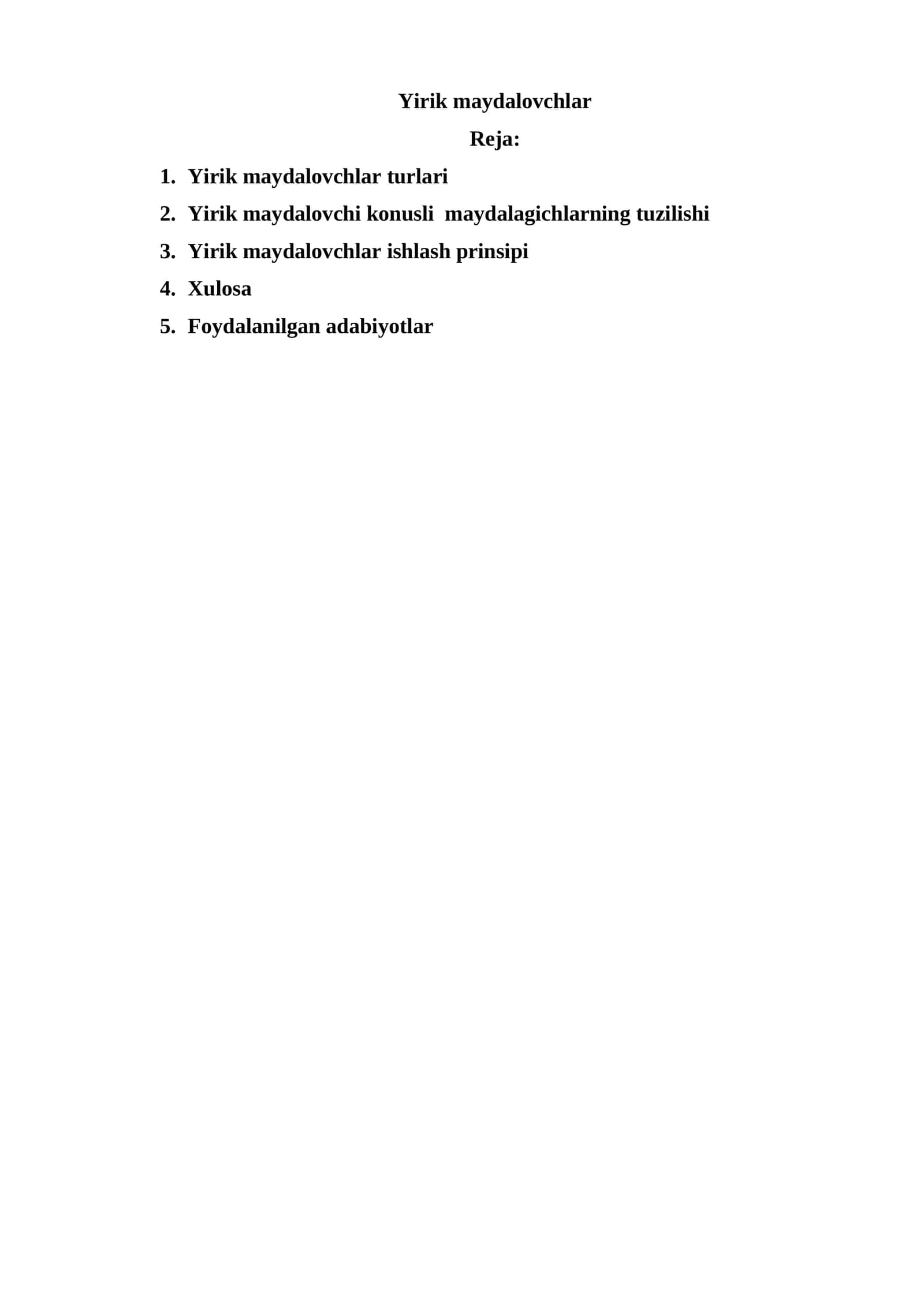 Yirik maydalovchlar 1