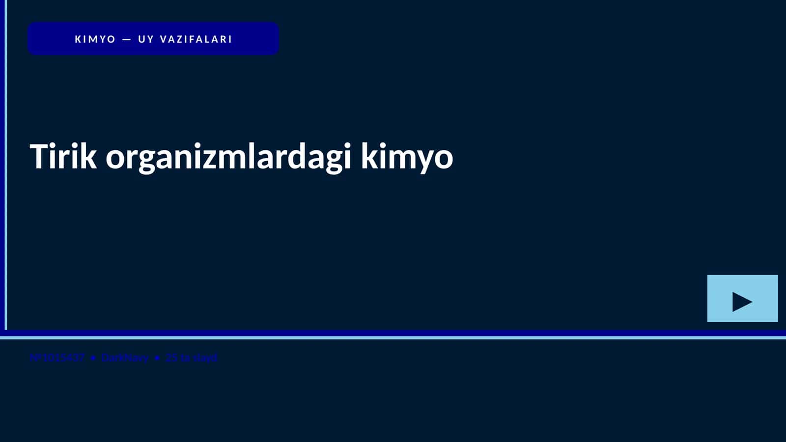 Tirik organizmlardagi kimyo 1