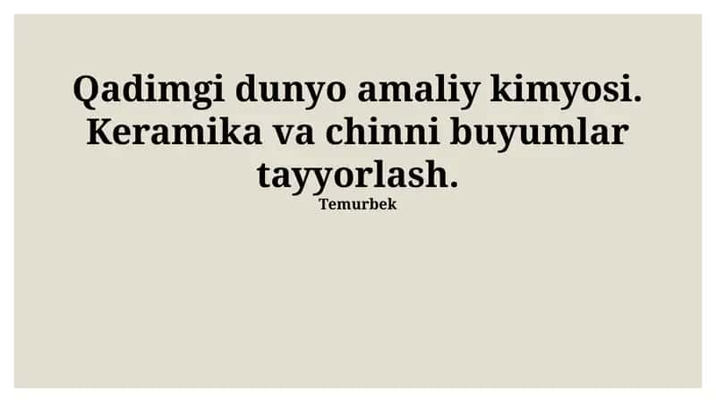 Qadimgi Dunyoda Keramika va Chini Ishlab Chiqarish 1