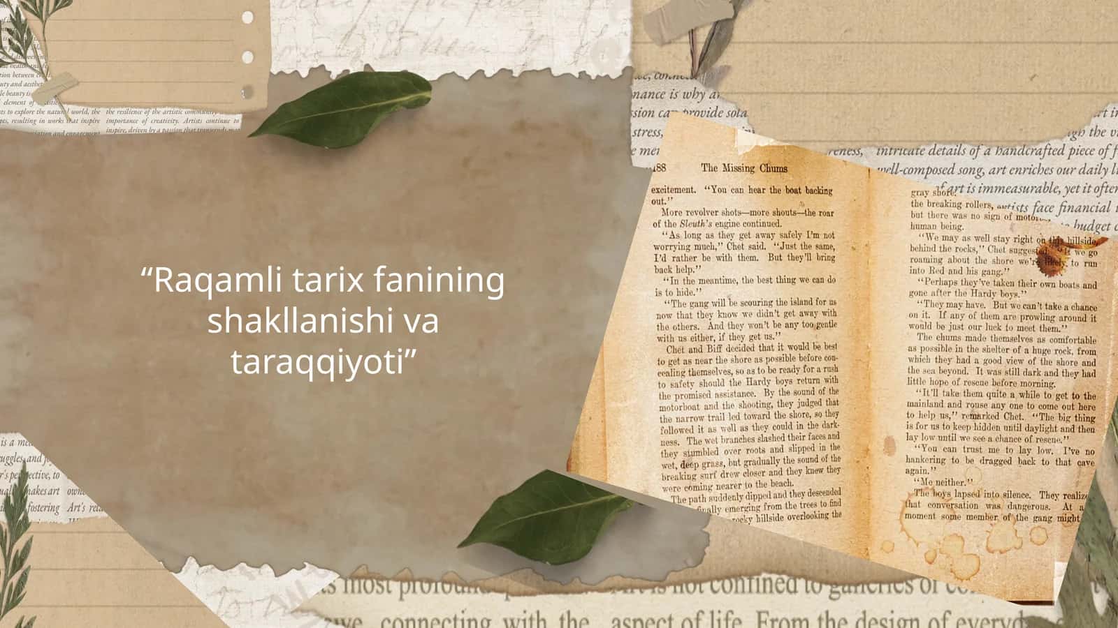 Raqamli tarix fanining shakllanishi va taraqqiyoti 1