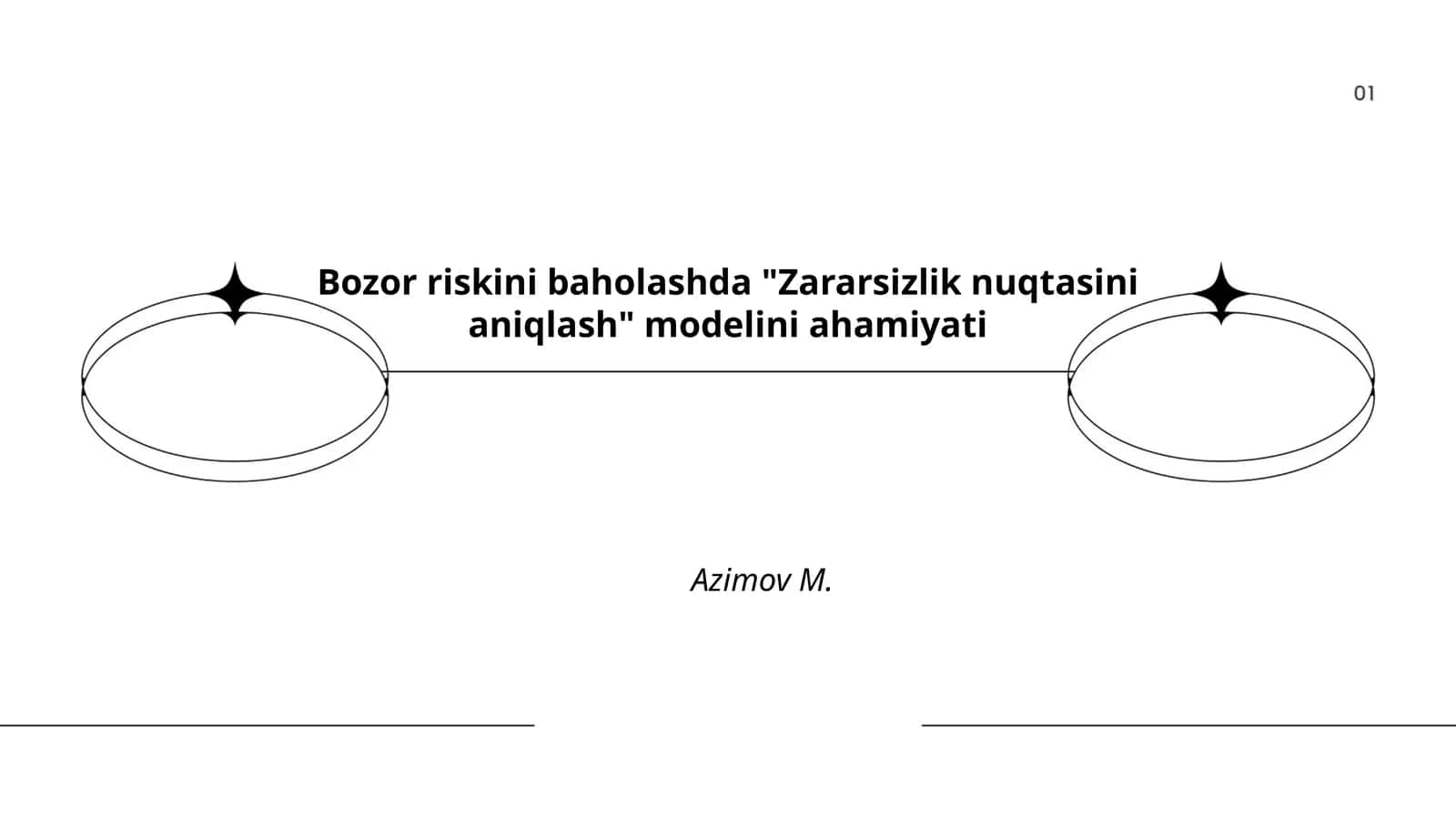 Bozor riskini baholashda "Zararsizlik nuqtasini aniqlash" modelini ahamiyati 1