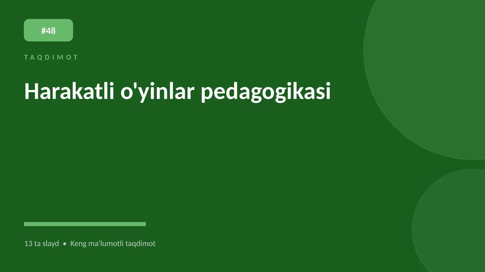 Harakatli o'yinlar pedagogikasi 1