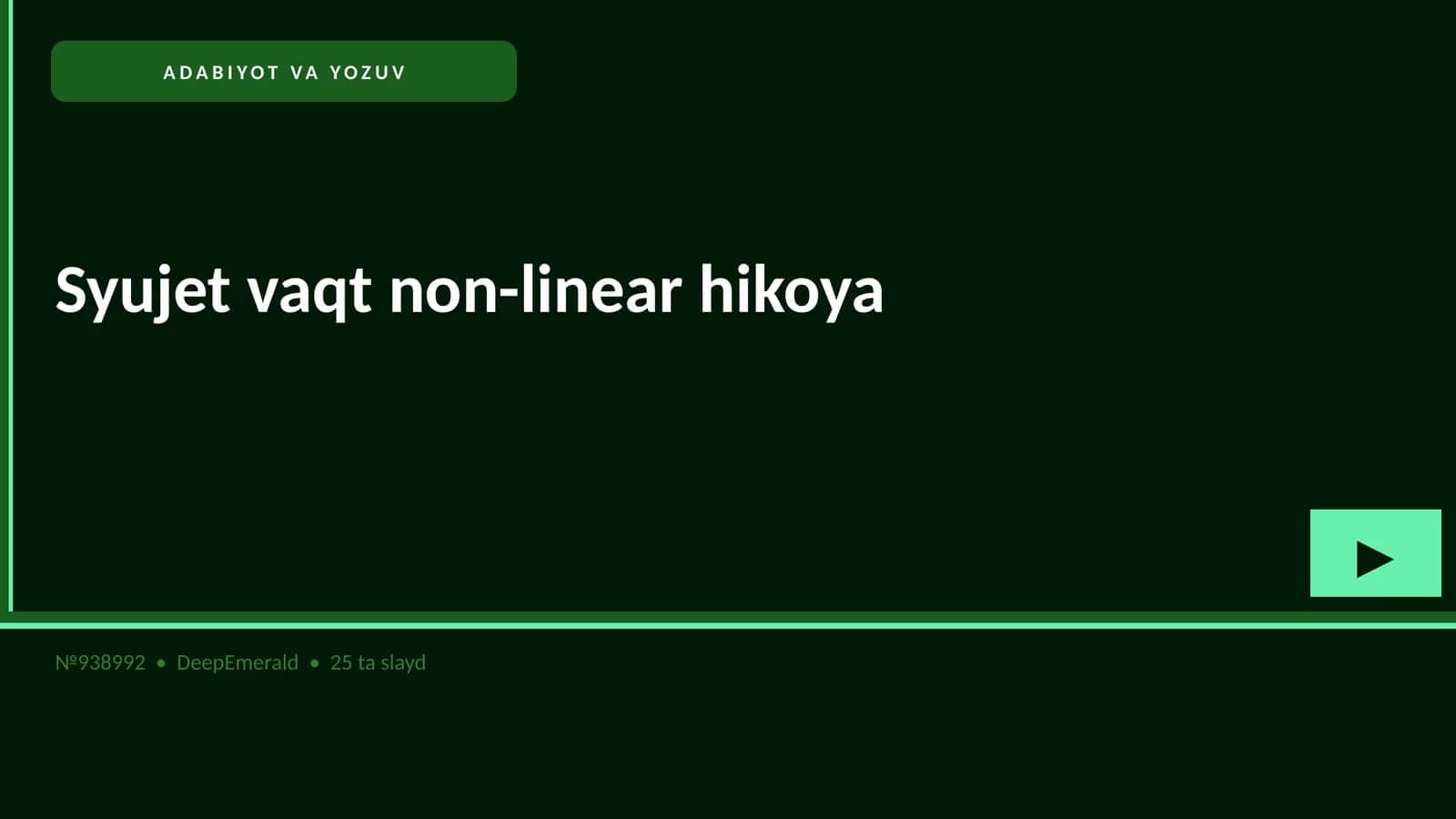 Syujet vaqt non-linear hikoya 1