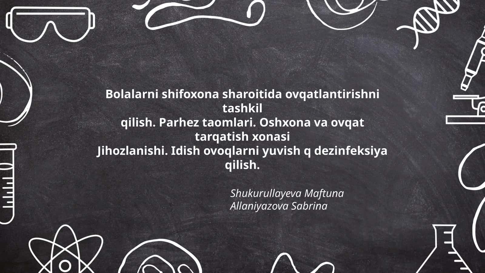 Bolalarni shifoxona sharoitida ovqatlantirish 1