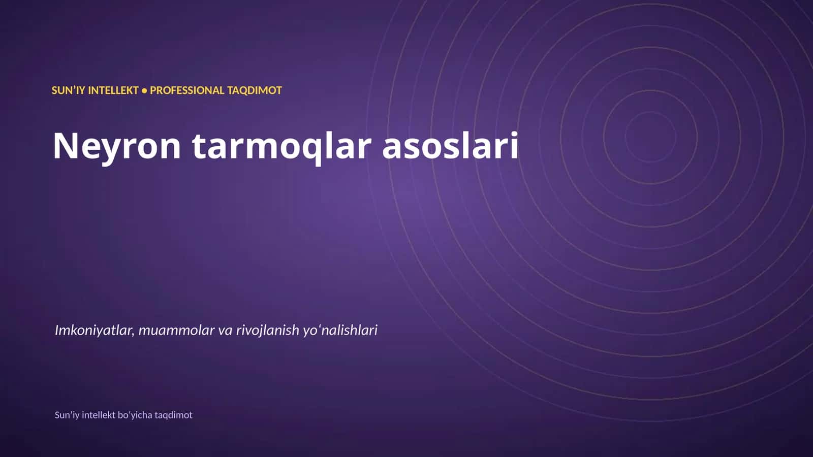 Neyron tarmoqlar asoslari 1