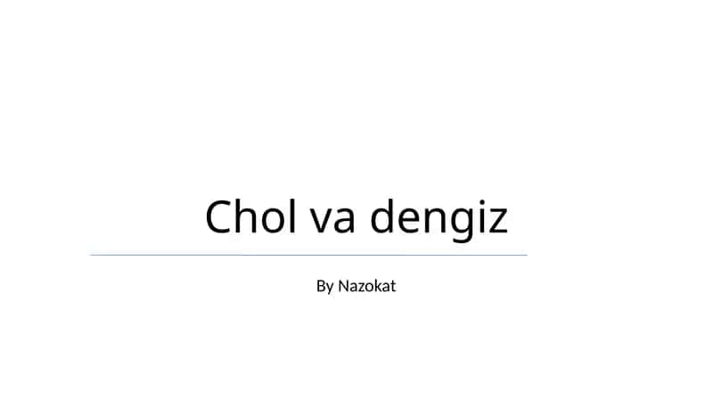 Chol va dengiz 1