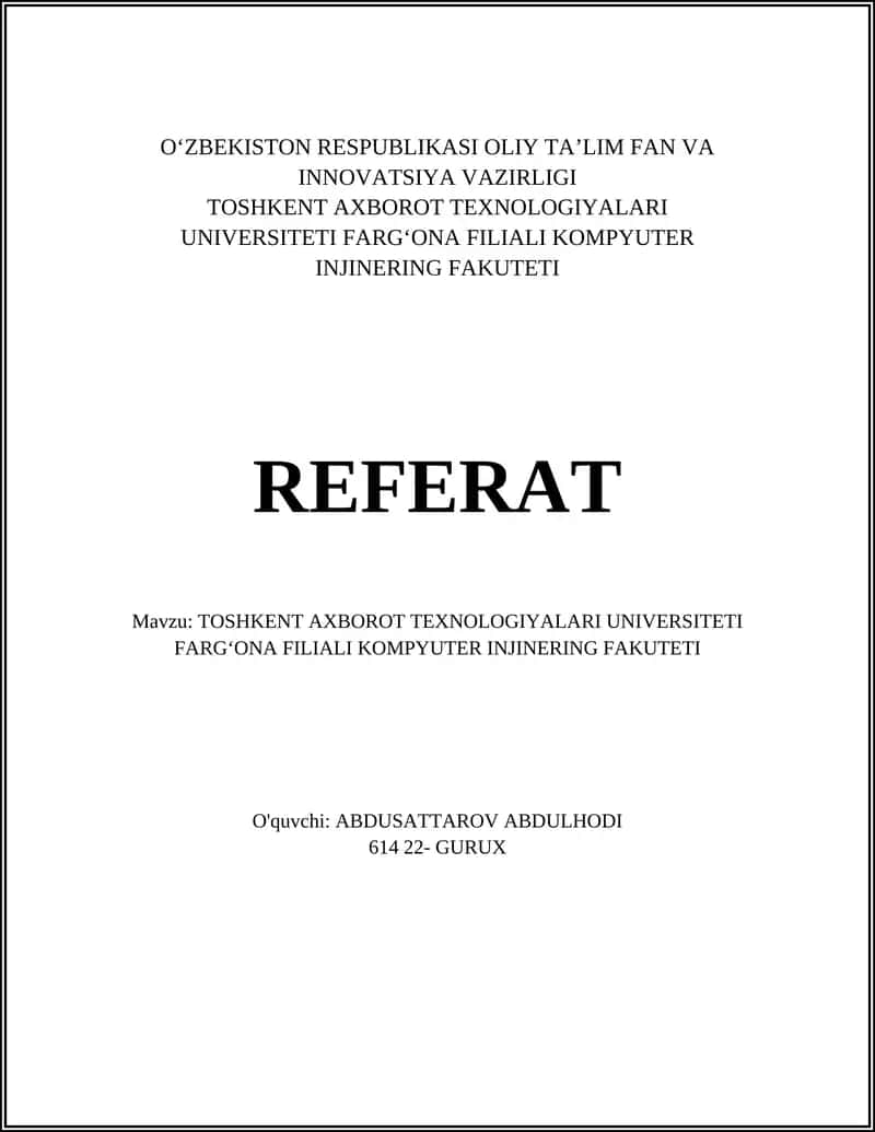 Algoritmlar va ma'lumotlar tuzilmalari 1