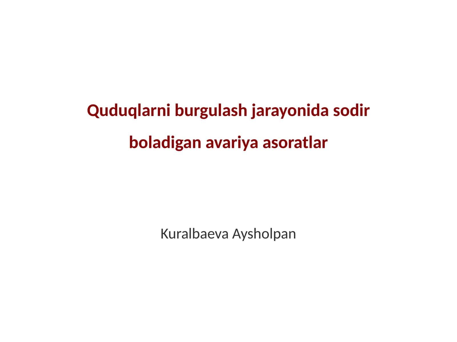 Avariya asoratlar 1