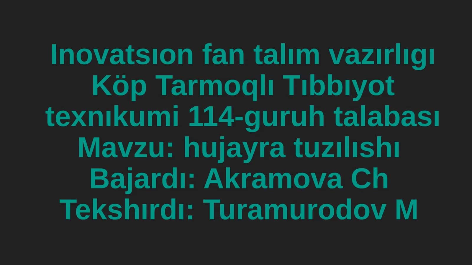 Hujayra tuzılıshı 1
