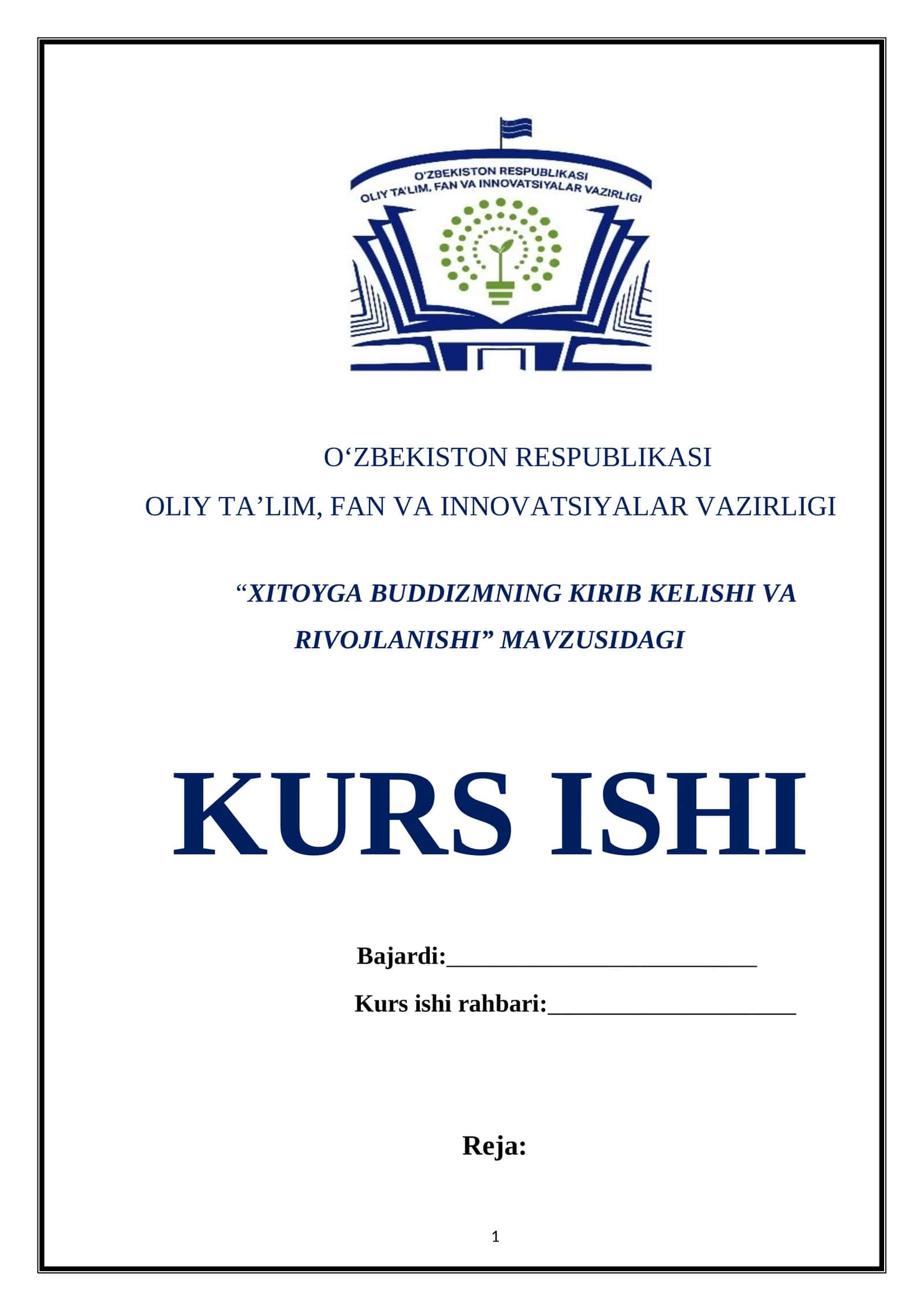 XITOYGA BUDDIZMNING KIRIB KELISHI VA RIVOJLANISHI 1