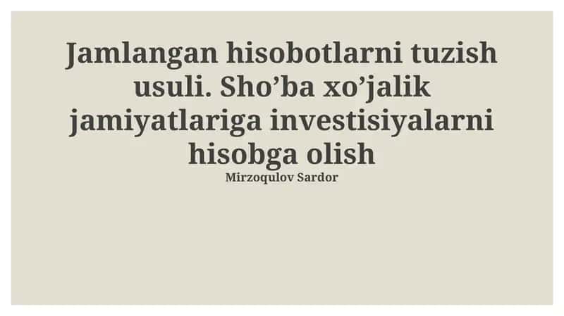 Jamlangan hisobotlarni tuzish usuli 1