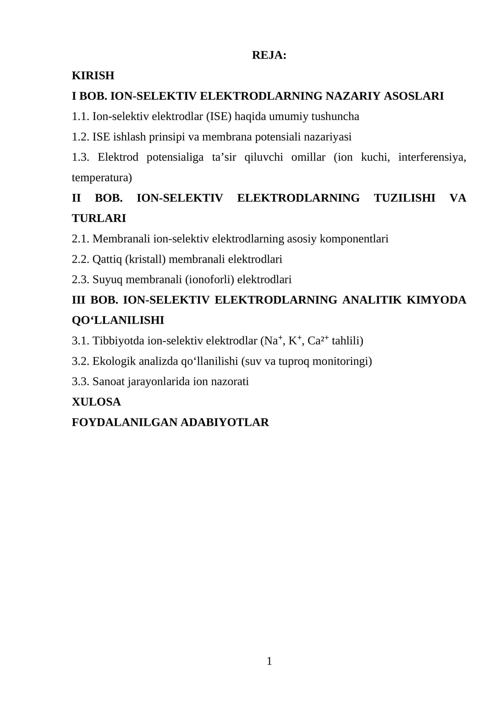 Ion-Selektiv Elektrodlarning Nazariy Asoslari 1