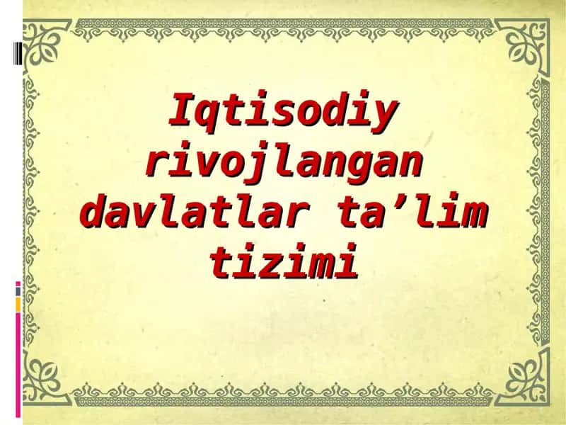 Fransiyada Ta'lim Tizimi 1