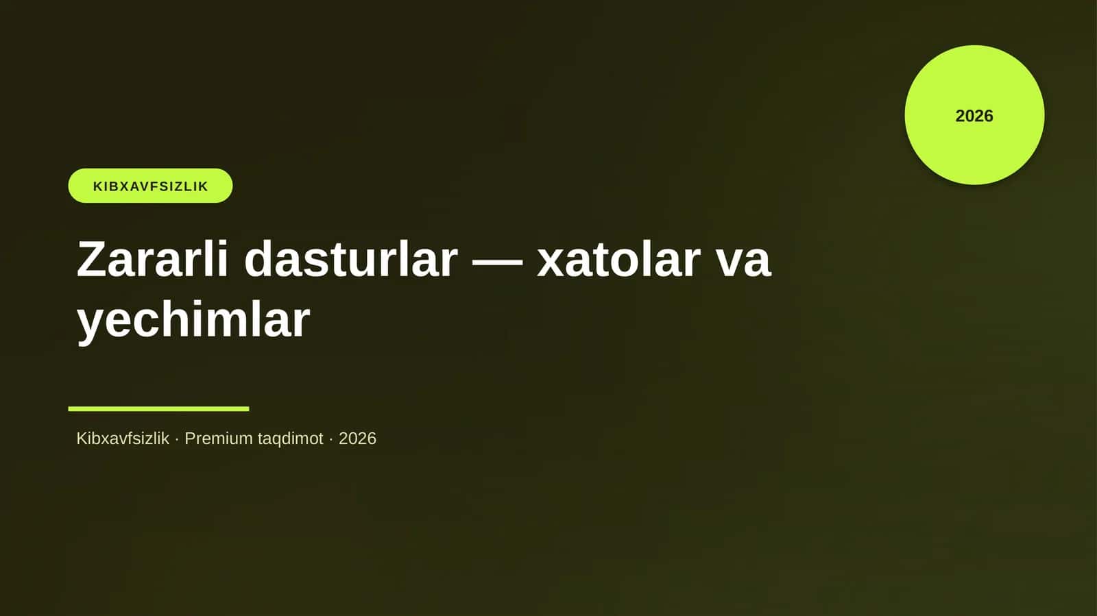 Zararli dasturlar — xatolar va yechimlar 1