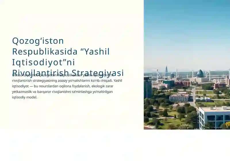 Yashil Iqtisodiyotni Rivojlantirish Strategiyasi