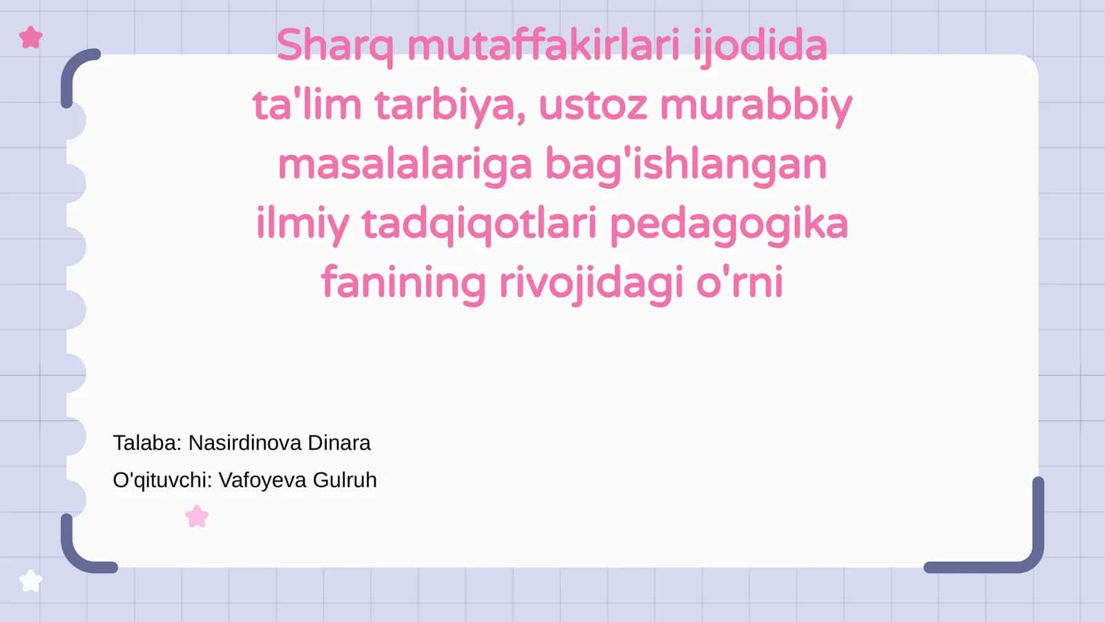 Sharq mutaffakirlari ijodida ta'lim va tarbiya 1