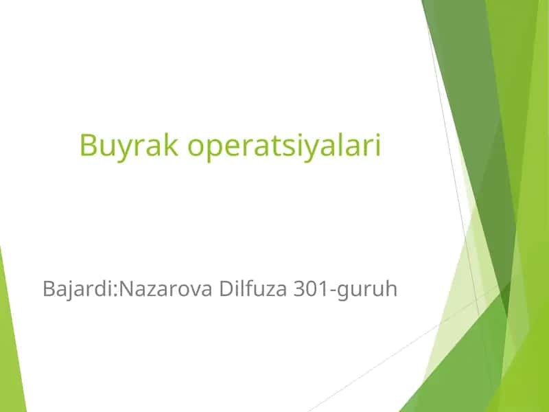 Buyrak operatsiyalari 1