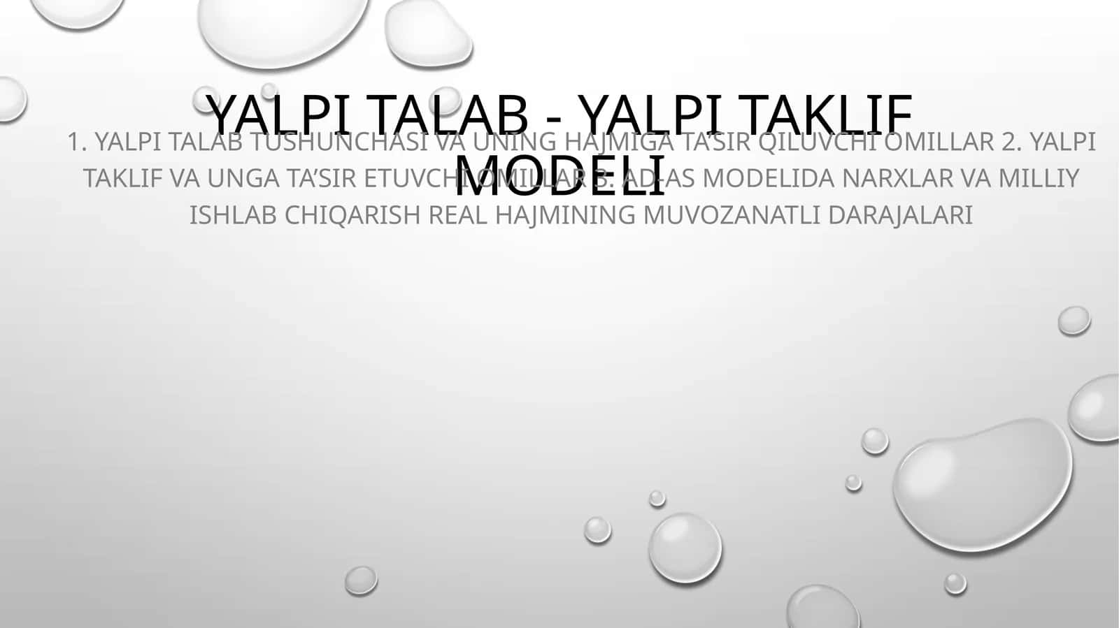 Yalpi talab - Yalpi taklif modeli 1