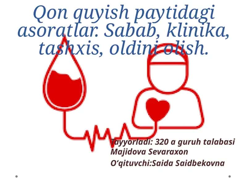 Febril gemolitik bo'lmagan transfuzion reaktsiyalar 1