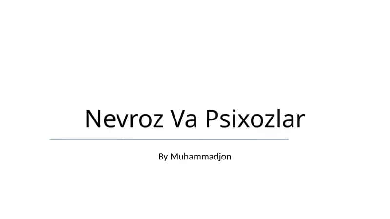 Nevroz Va Psixozlar 1