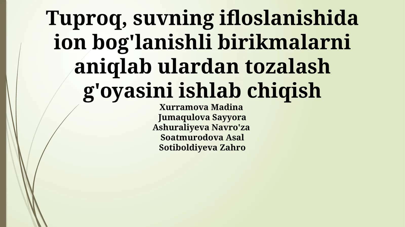 Ion Bog'lanishli Birikmalar va Ulardan Tozalash 1