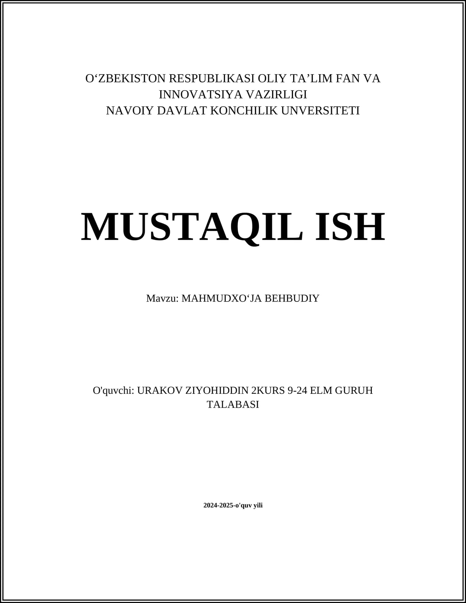 MAHMUDXOʻJA BEHBUDIY 1