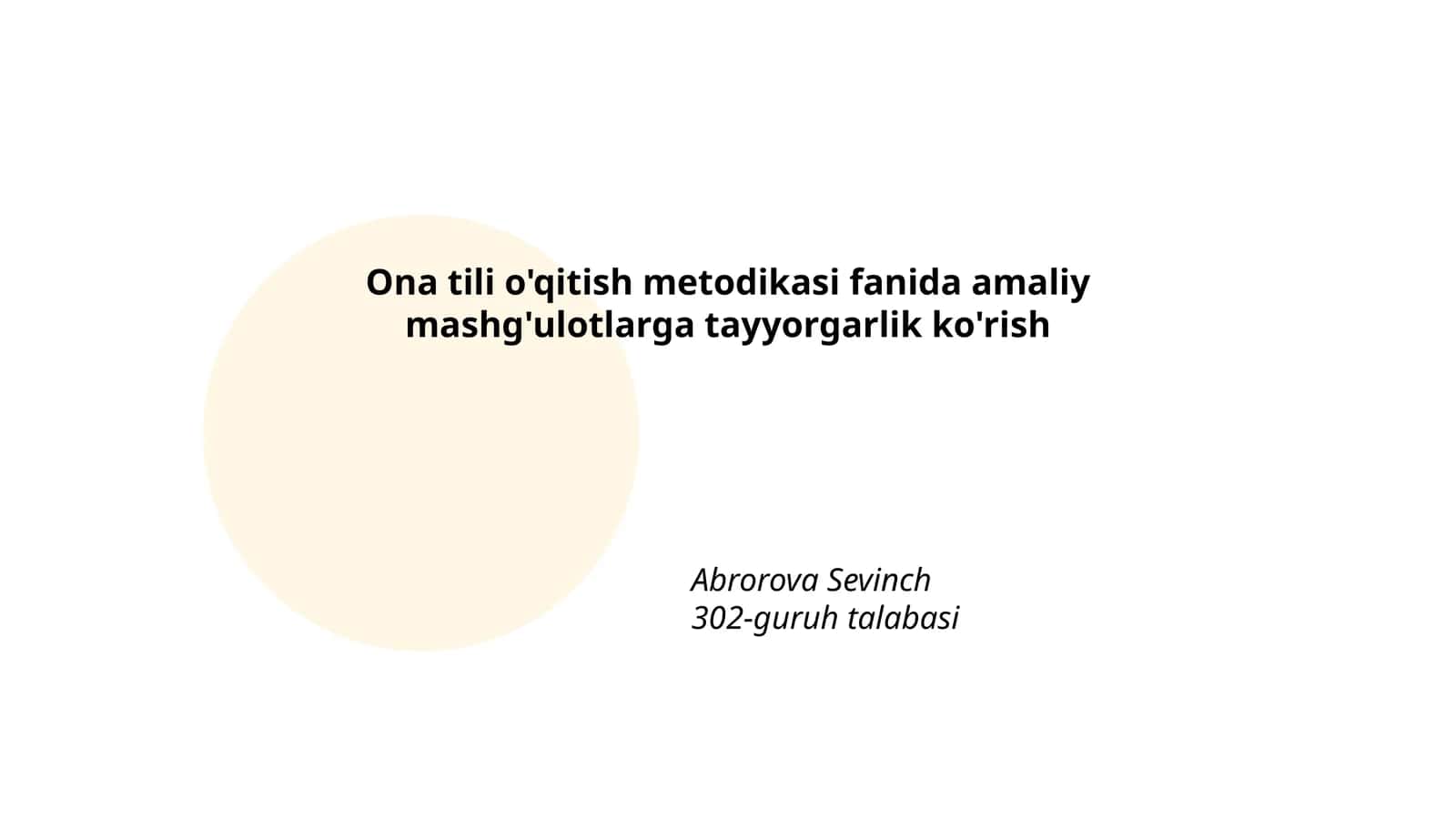 Ona tili o'qitish metodikasi fanida amaliy mashg'ulotlarga tayyorgarlik ko'rish 1