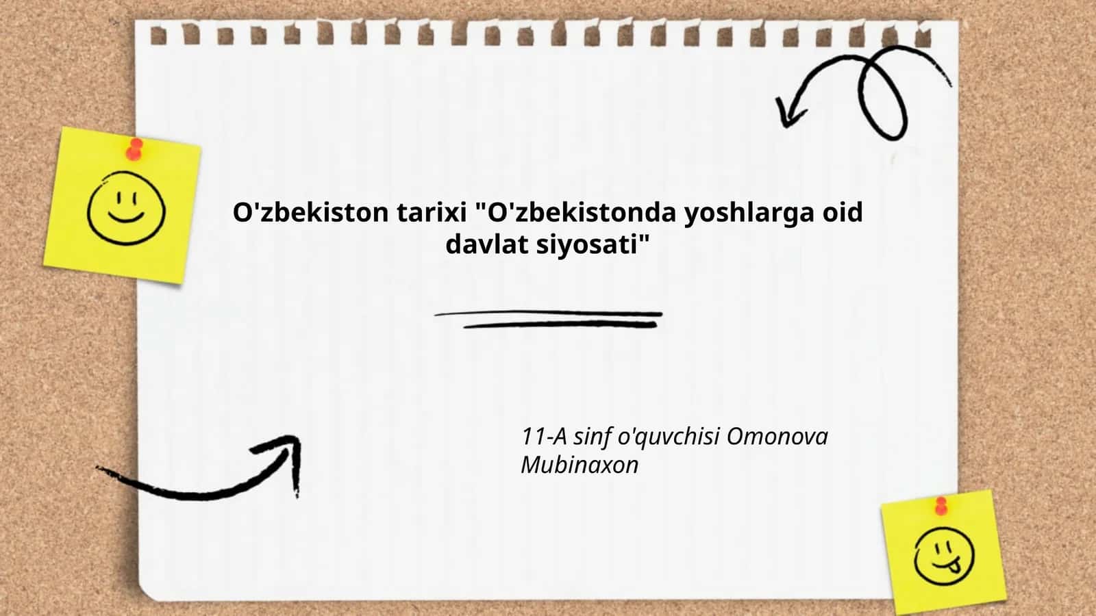 O'zbekiston tarixi "O'zbekistonda yoshlarga oid davlat siyosati" 1