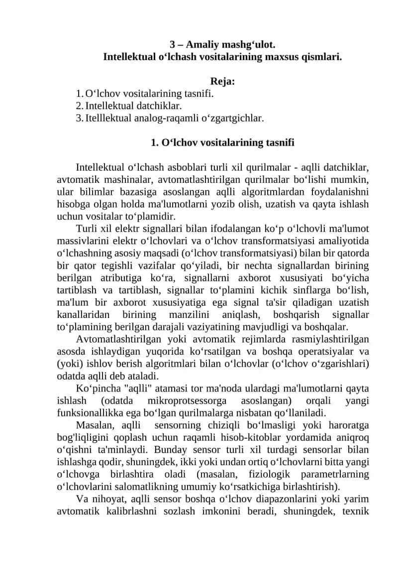 Intellektual o'lchash asboblari 1
