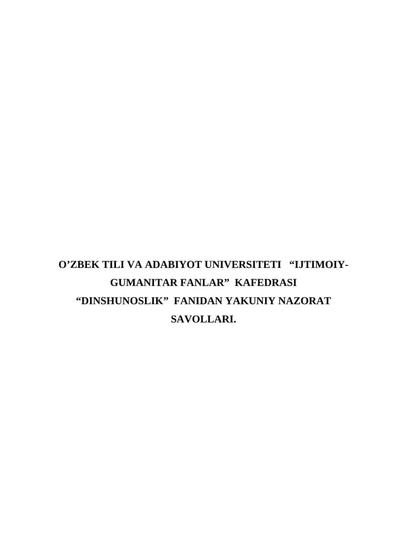 DINSHUNOSLIK fanlari 1