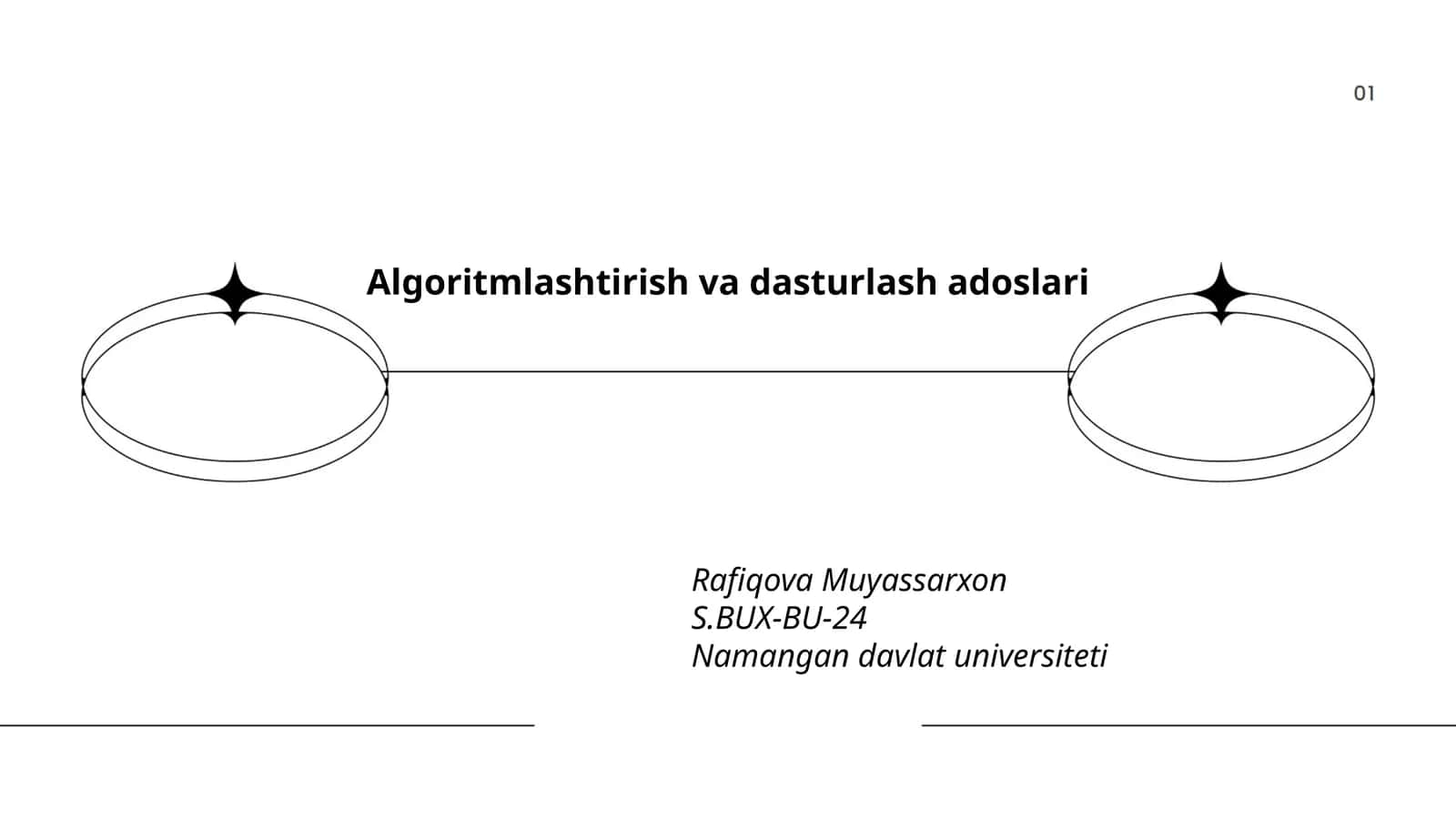 Algoritmlashtirish va dasturlash adoslari 1