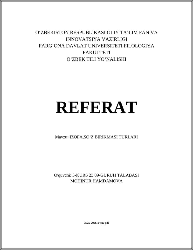 IZOFA, SOʻZ BIRIKMASI TURLARI 1