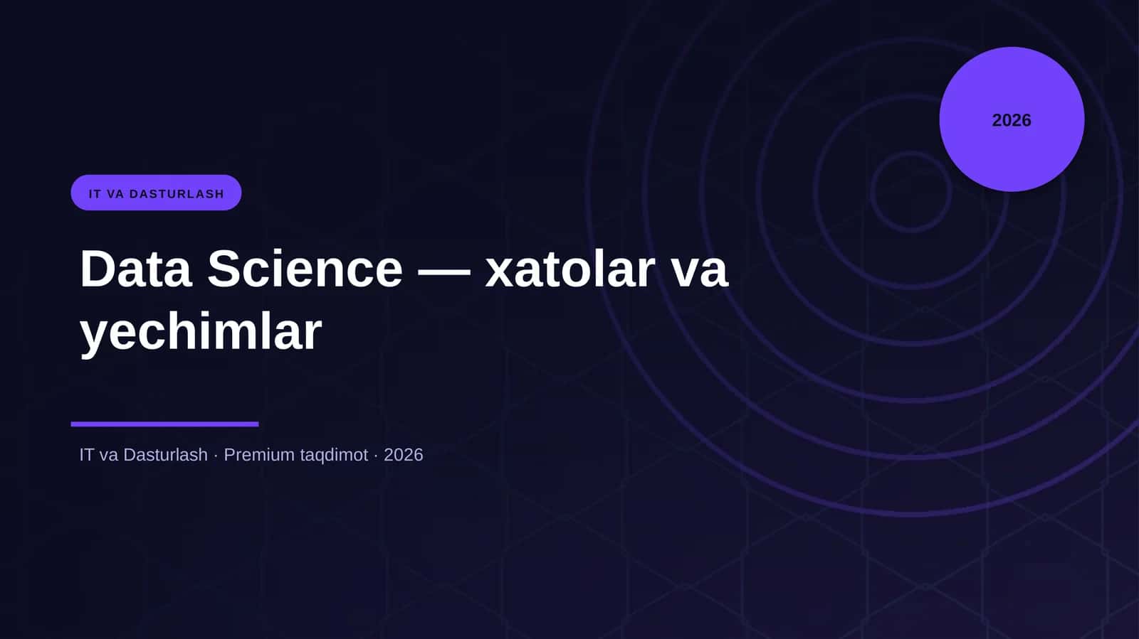 Data Science — xatolar va yechimlar 1
