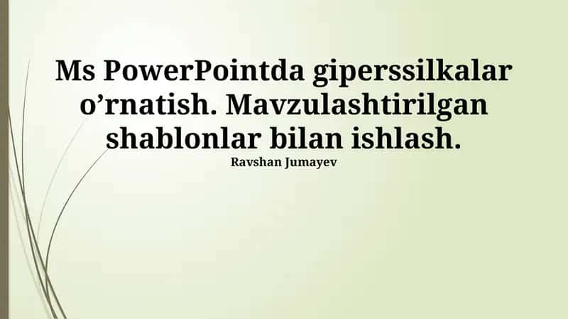 Giperhavolalar PowerPoint-da 1
