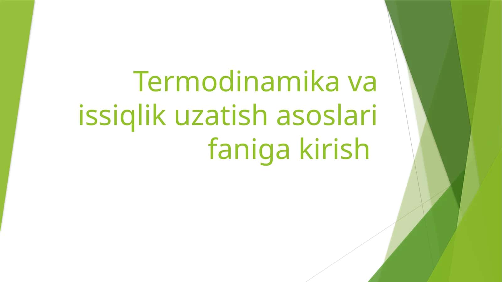 Termodinamikava issiqlik uzatish asoslari 1