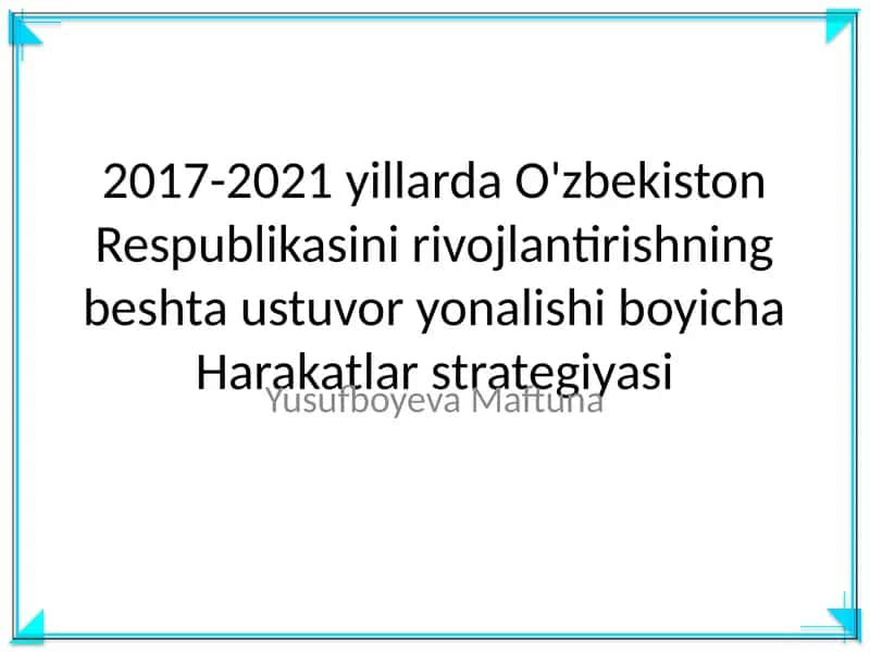 Harakatlar Strategiyasi 1