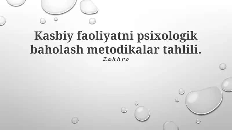 Psixologik baholash metodikalar tahlili 1