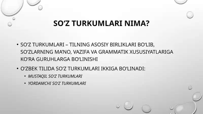 So‘z turkumlari 1