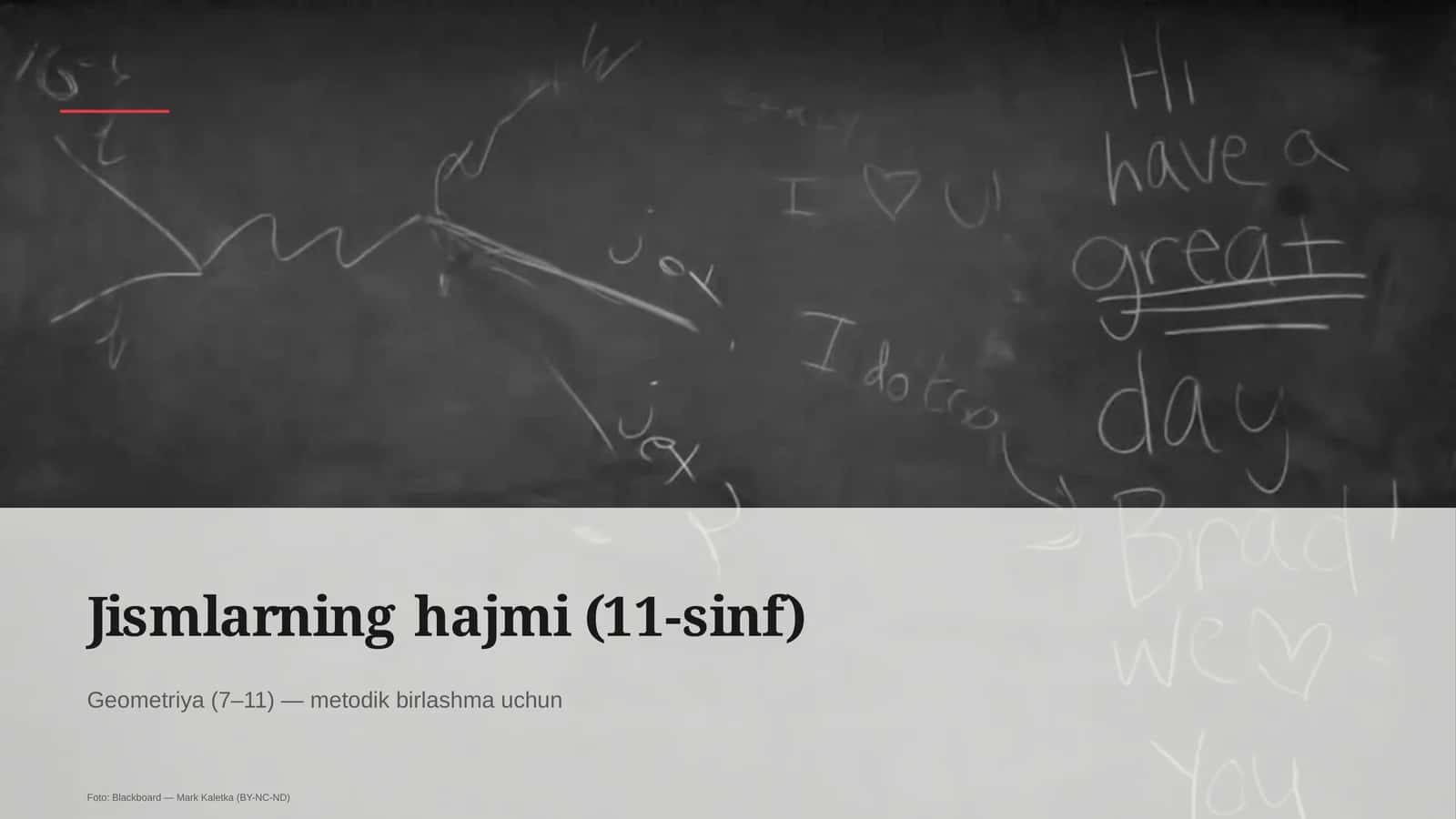 Jismlarning hajmi (11-sinf) 1