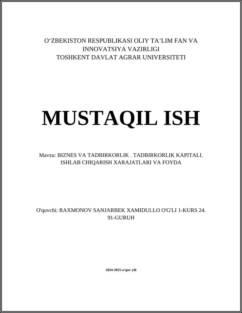 Biznes-reja tuzish 1
