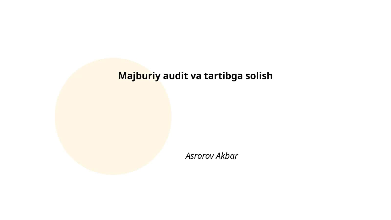 Majburiy audit va tartibga solish 1