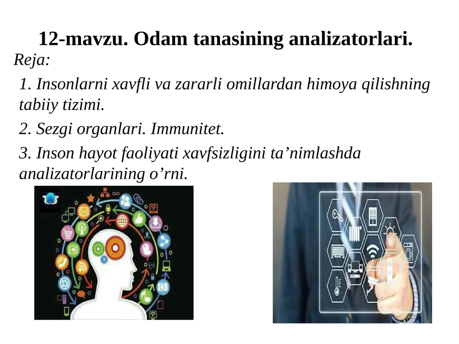 Odam tanasining analizatorlari 1
