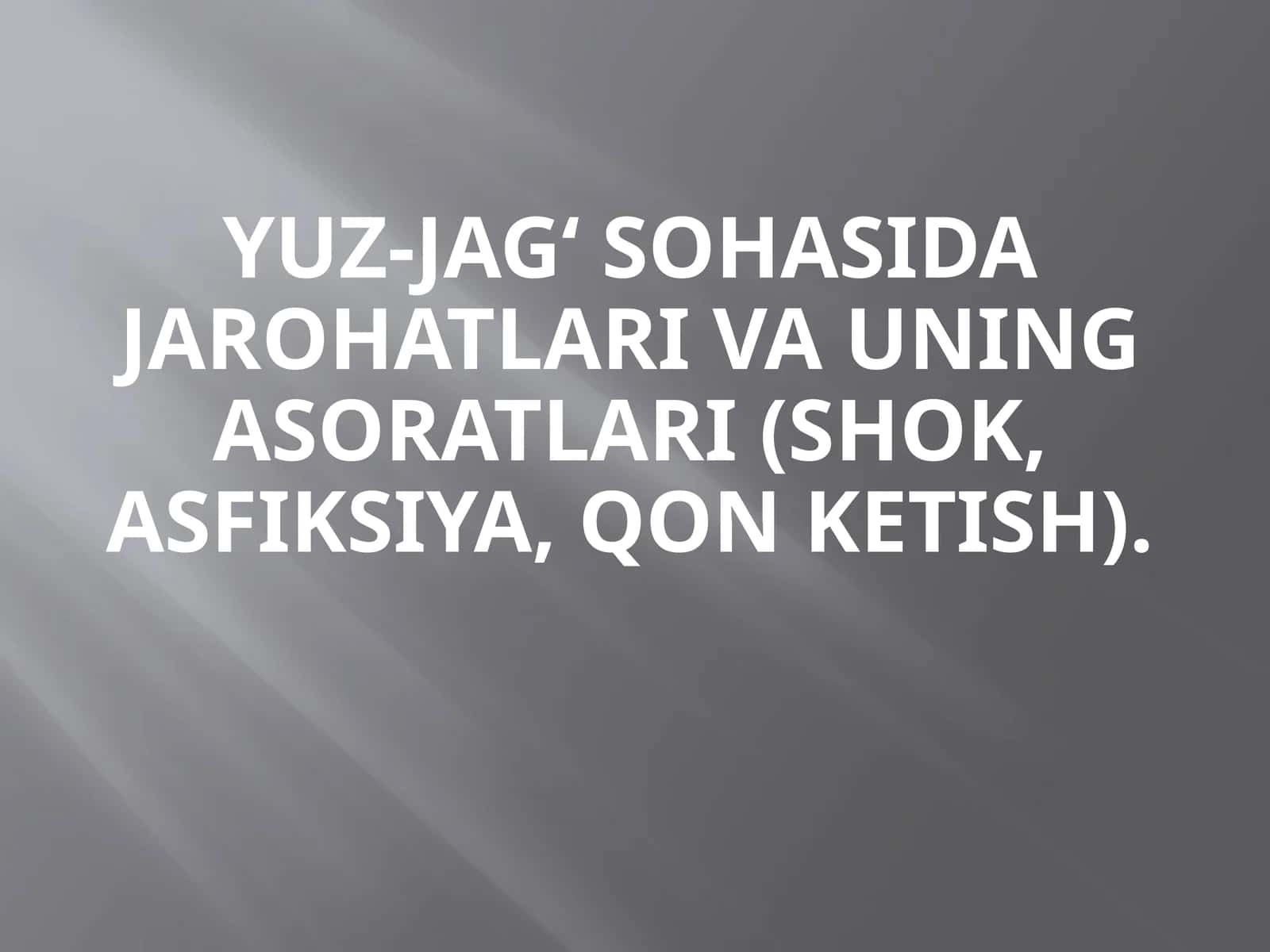 Yuz-jag' jarohatlari va uning asoratlari 1