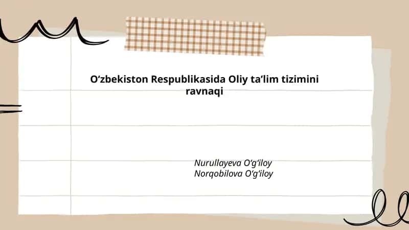 Oʻzbekiston Respublikasida Oliy taʼlim tizimini ravnaqi 1
